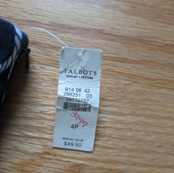 NWT Talbot's petites size 4P skirt shorts in blue natucia pants - Picture 3 of 6